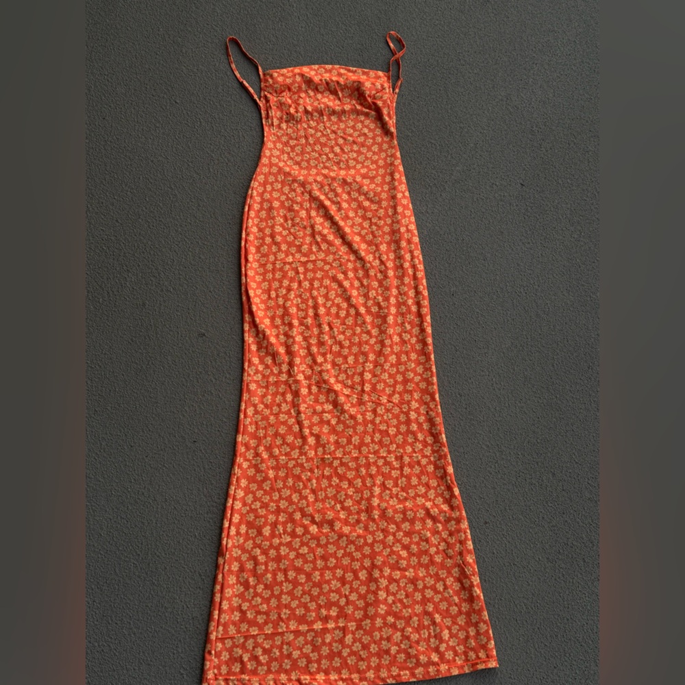 Orange Floral Maxi Dress